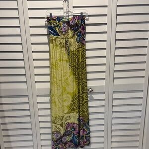 Strapless Floral Patterned Maxi Dress